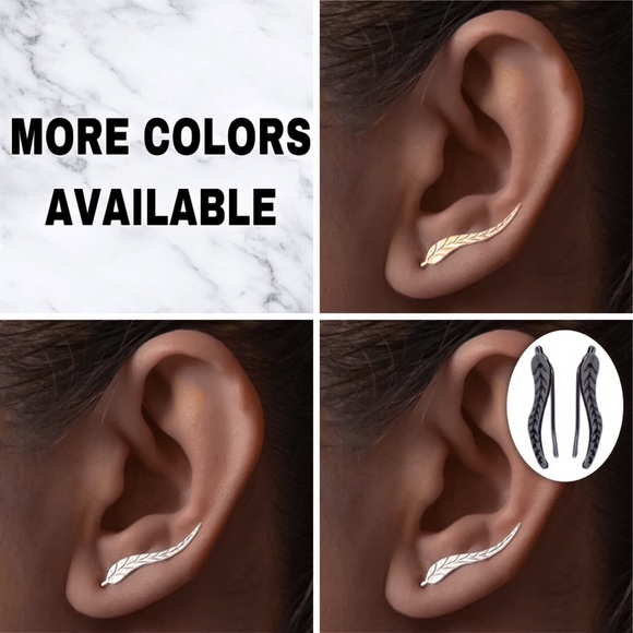 ⚜️[𝟯/$𝟭𝟴]⚜️Silver Leaf Climber Earrings NEW - Picture 5 of 7